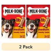 (2 pack) Milk Bone Crunchy Medium Dog Treats, 24 oz Box, Original Beef Flavor