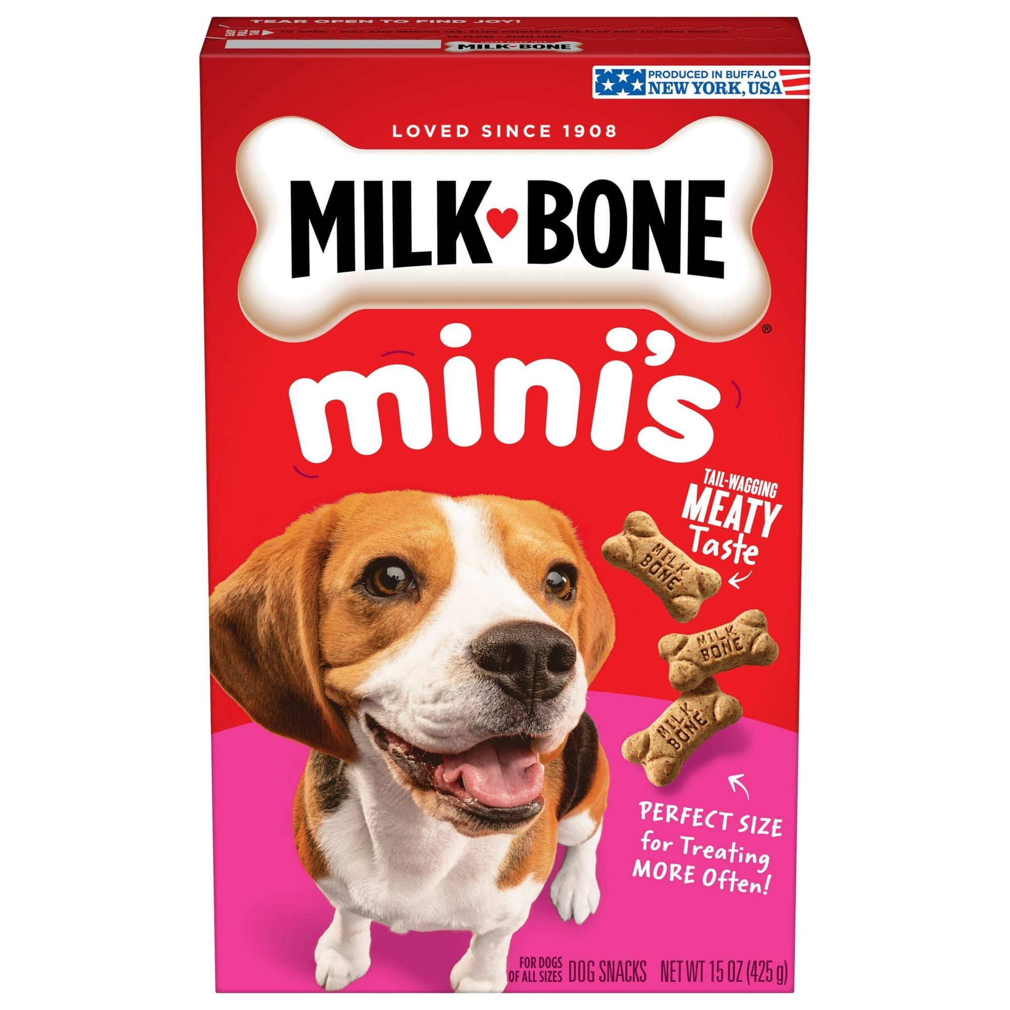 (2 pack) Milk Bone Mini’s Crunchy Mini Dog Treats, 15 oz Box, Original Beef Flavor