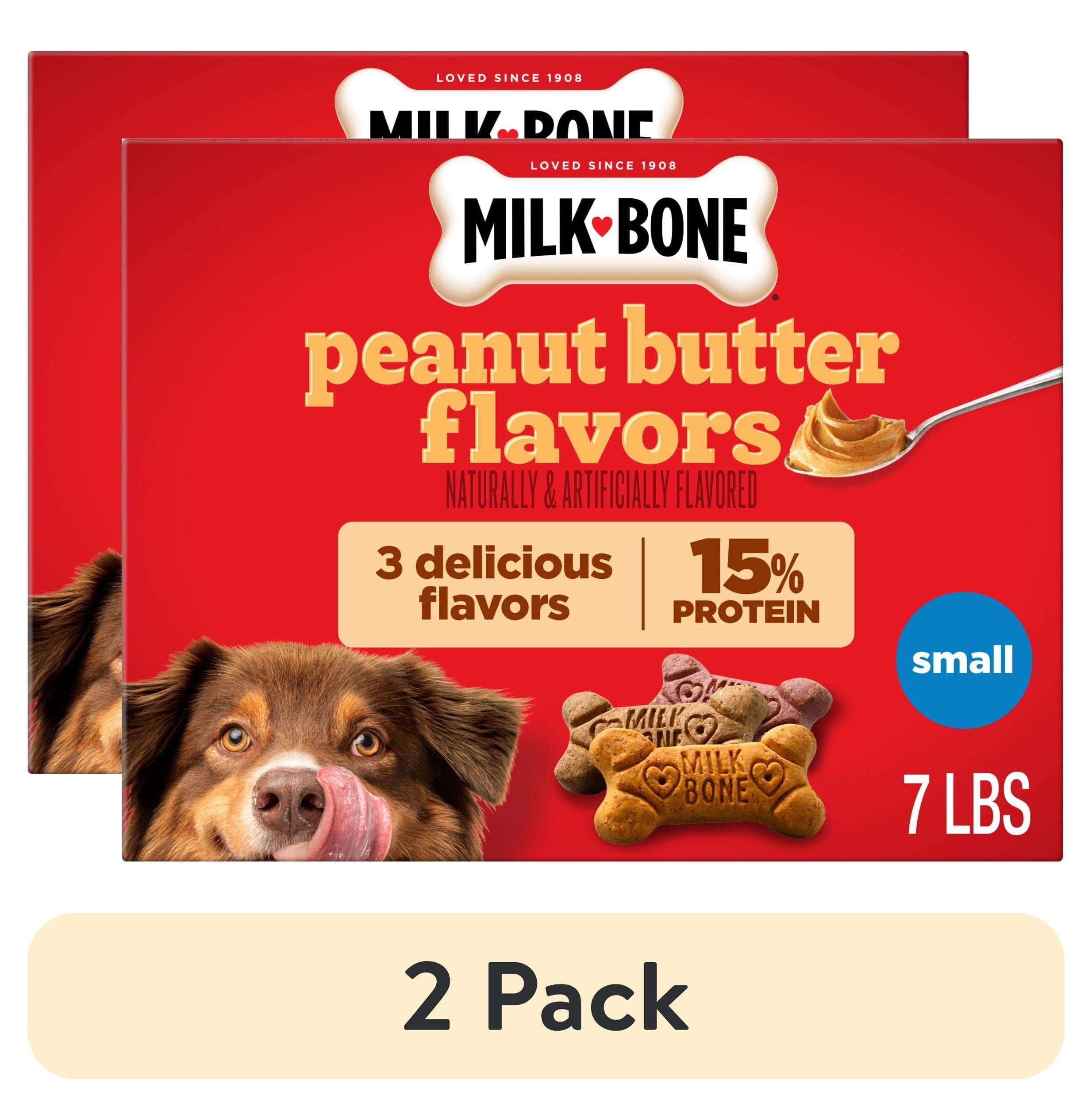 (2 pack) Milk Bone Peanut Butter Flavor Dog Biscuits, Naturally & Artificially Flavored, 7 Lb. Box