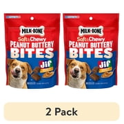 (2 pack) Milk Bone Peanut Buttery Bites, Soft Dog Treats With Jif Peanut Butter, 4.5 oz Bag