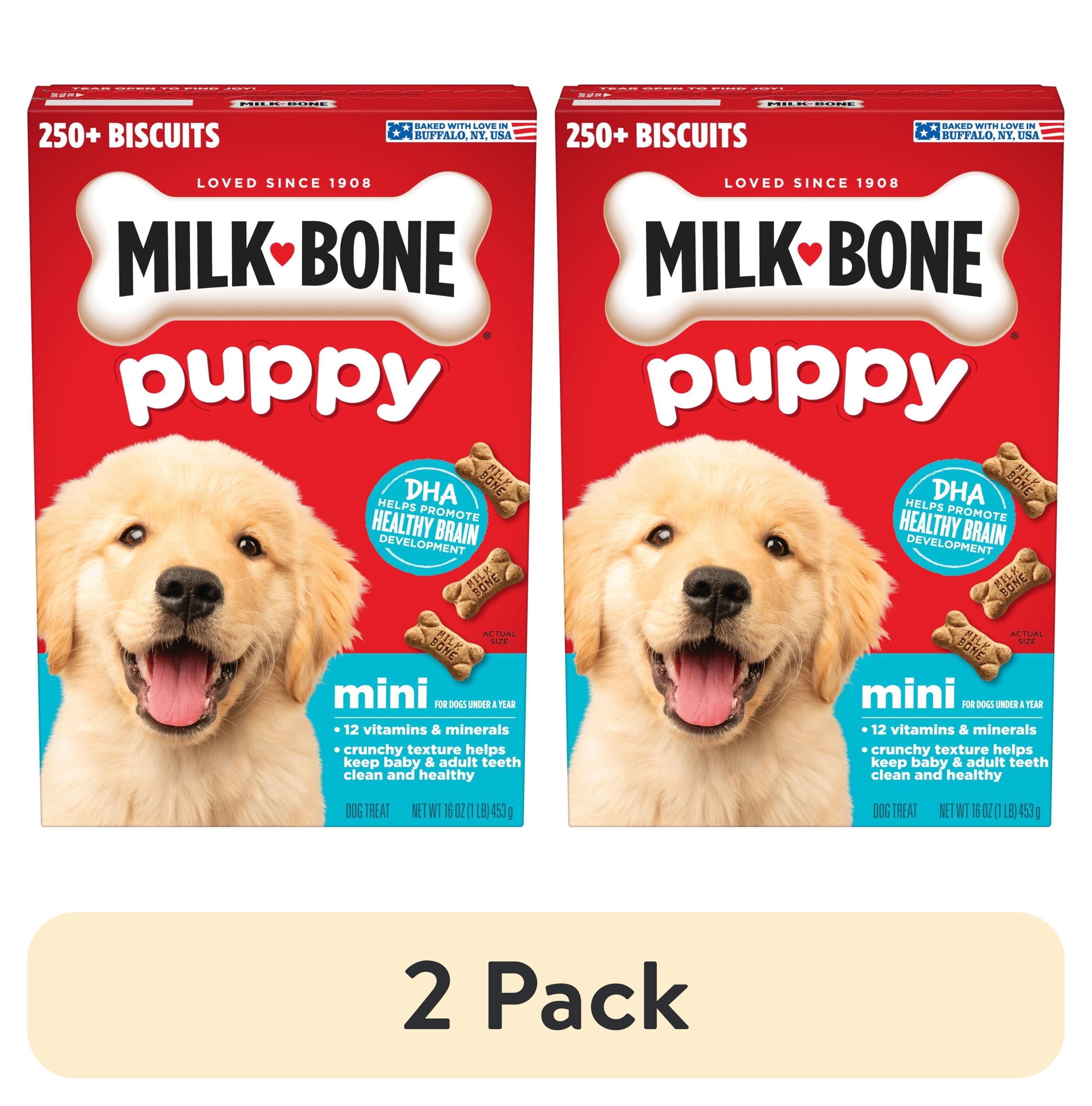 (2 pack) Milk Bone Puppy Original Biscuits, Dog Treats for Puppies, 16 oz Box