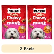 (2 pack) Milk Bone Soft & Chewy Mini’s Dog Treats, Made with Real Chicken, 4.5 oz Pouch
