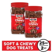 (2 pack) Milk Bone Soft and Chewy Dog Treats, Beef & Filet Mignon Recipe With Chuck Roast, 25oz Container