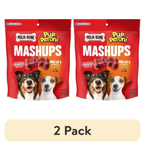 (2 pack) Milk Bone and Pup Peroni Mashups Dog Treats, 30 oz Bag