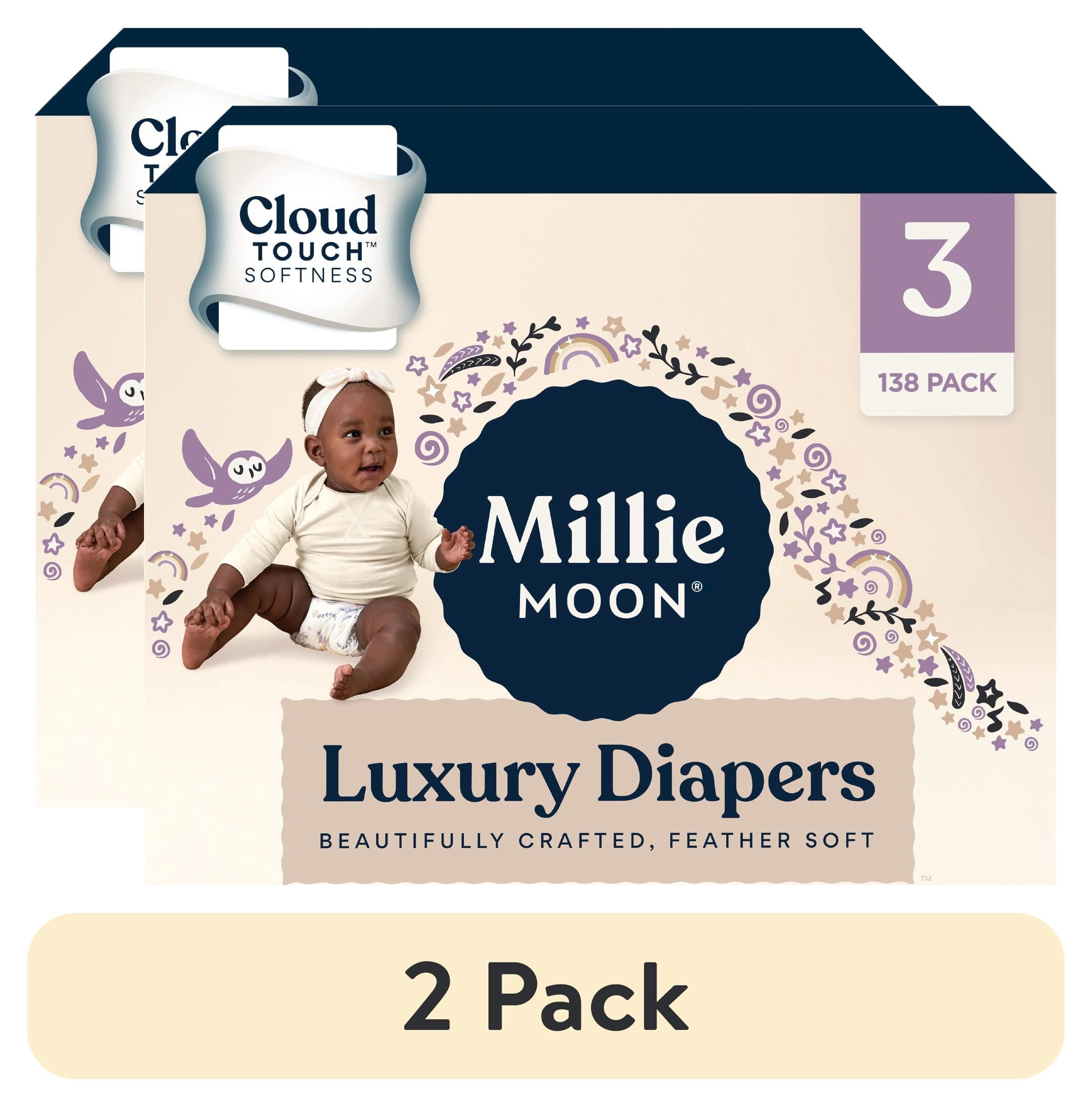 (2 pack) Millie Moon Luxury Diapers, Size 3, 138 Count (Select for More Options)