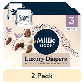 (2 pack) Millie Moon Luxury Diapers, Size 3, 138 Count (Select for More Options)