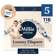 2 pack Millie Moon Luxury Diapers, Size 5, 58 Count Select for More Options