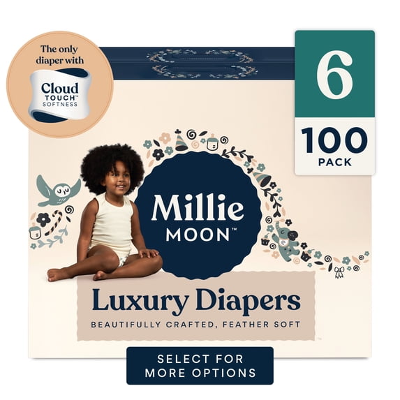 (2 pack) Millie Moon Luxury Diapers, Size 6, 50 Count (Select for More Options)