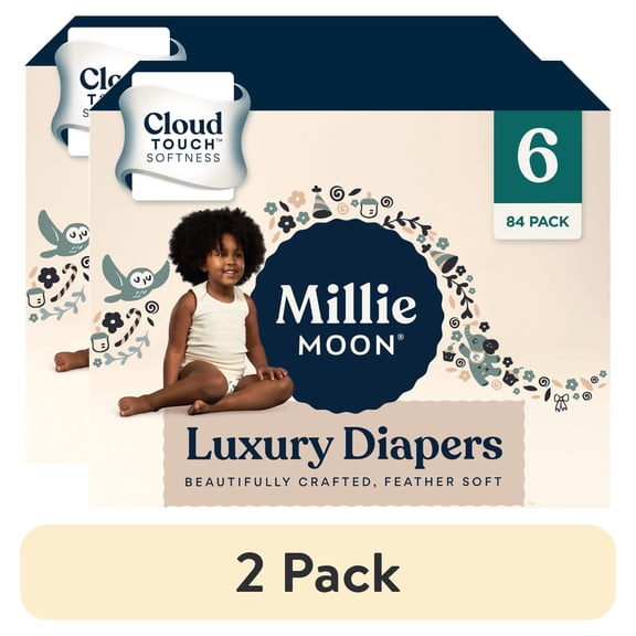 (2 pack) Millie Moon Luxury Diapers, Size 6, 84 Count (Select for More Options)