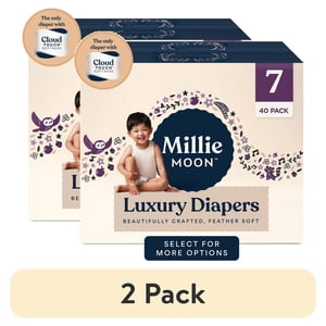 (Paquete de 2) Pañales de lujo Millie Moon, Talla 7, 40 piezas (Selecciona para más opciones)