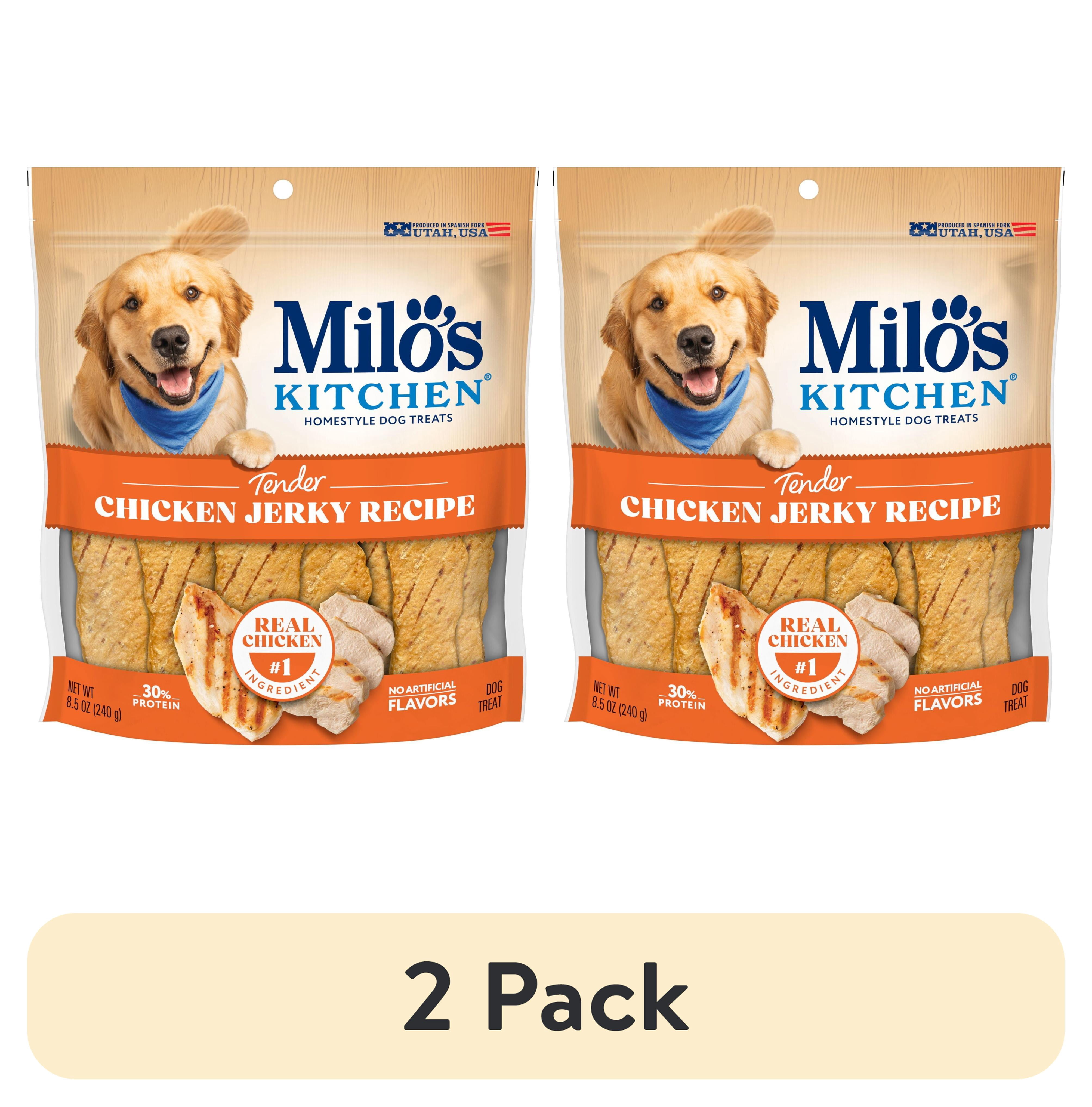 (2 pack) Milo’s Kitchen Chicken Jerky Recipe Dog Treats, 8.5 Ounce Bag