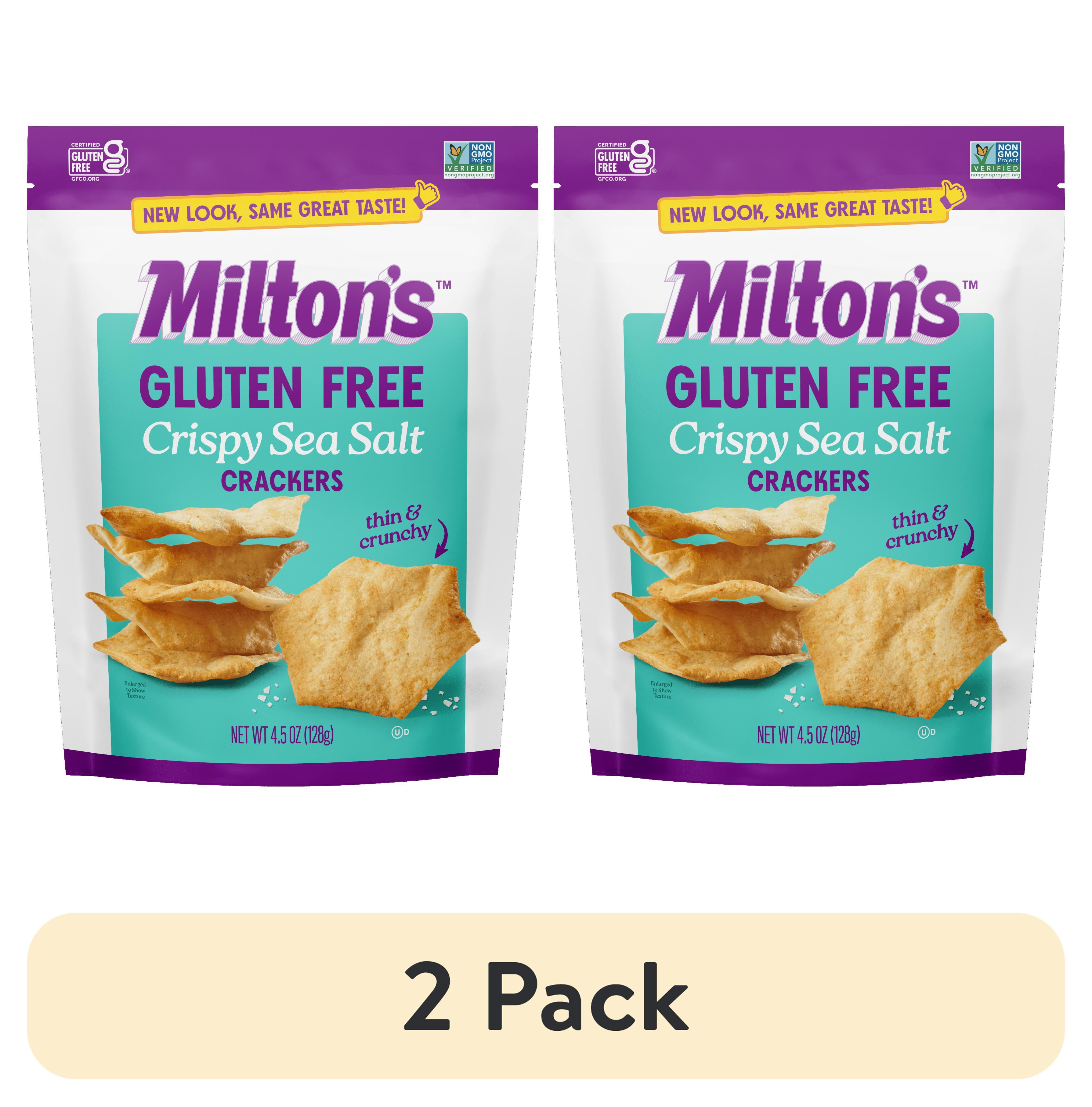 (2 pack) Milton's Gluten Free Crackers - Crispy Sea Salt, 4.5oz, Plastic Bag