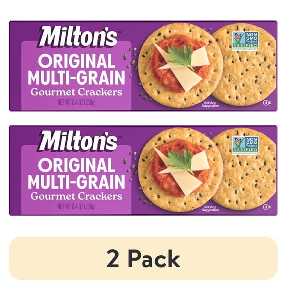 (2 pack) Milton's Gourmet Crackers - Original Multi-Grain, 8.4oz, Cardboard Box