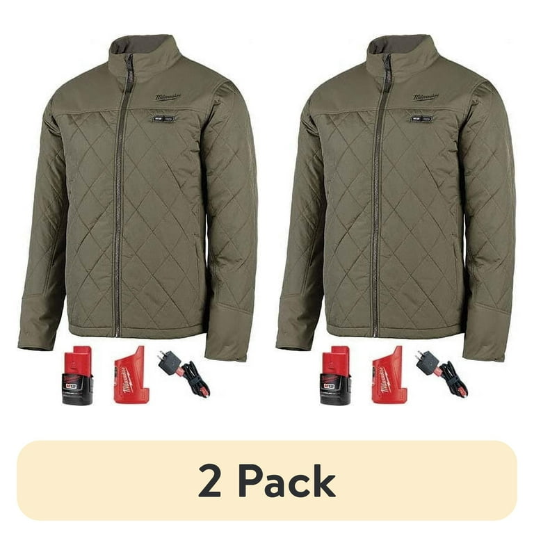 2 pack) Milwaukee 203OG-21XL M12 Heated AXIS Jacket Kit - Olive