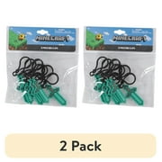 (2 pack) Minecraft Rubber Keychains, Party Favor 8 Pack
