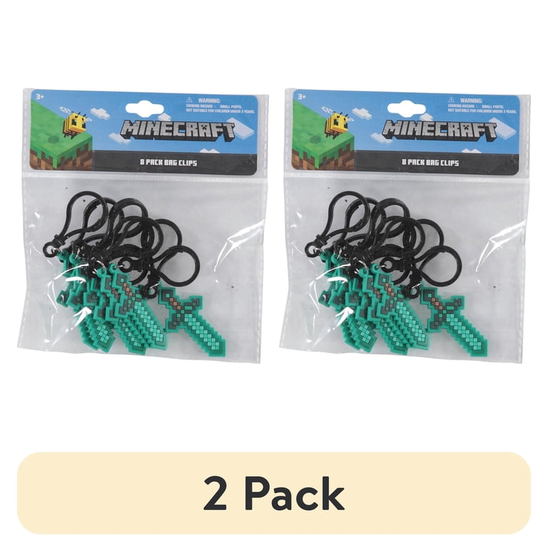 Minecraft Rubber Keychains 8 Pack - Party Favors, Bag Clips