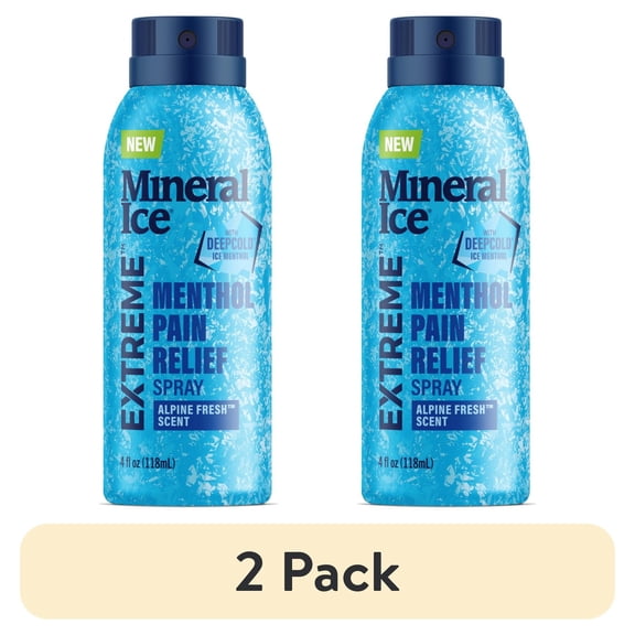 (2 pack) Mineral Ice® Extreme™ Deepcold® Pain Relief Cooling Spray with 10.5% Menthol, Alpine Fresh Scent