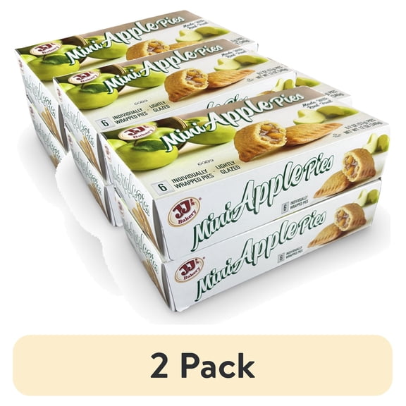 (2 pack) JJ's Mini Apple Fruit Pies Value Pack   6 Count Box | Pack Of 4 (24 Total Pies)