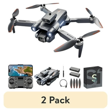 (2 pack) Mini Drone with Camera - Drones for Adults Kids, 4K HD Foldable Drone with Stable Hover, Auto-Follow, Trajectory Flight, Gravity Control, 90° Adjustable Lens,2 Batteries,Toy for Boys 8-15