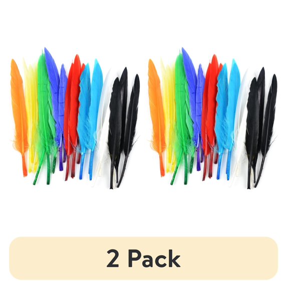 (2 pack) Mini Indian Feathers 72 total pcs 3/Pkg-Assorted Colors