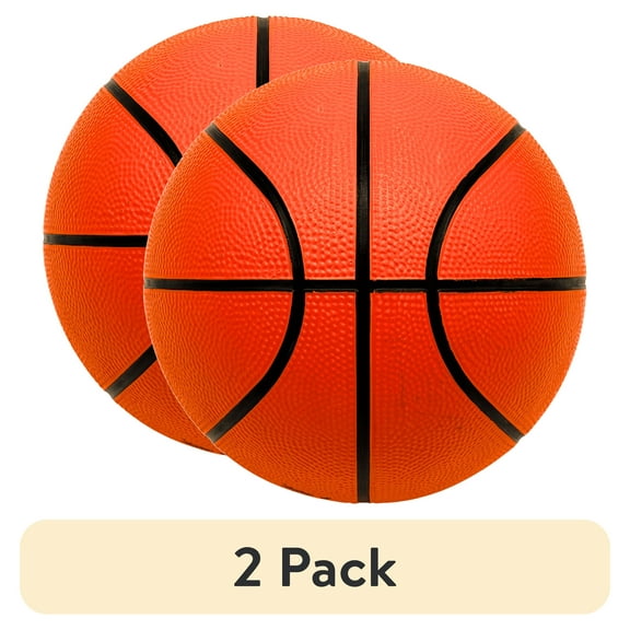 (2 pack) MinnARK 7-Inch Mini Rubber Basketball for Kids, Outdoor & Indoor Play Ball, Ages 3+, Grip Texture, Durable Construction