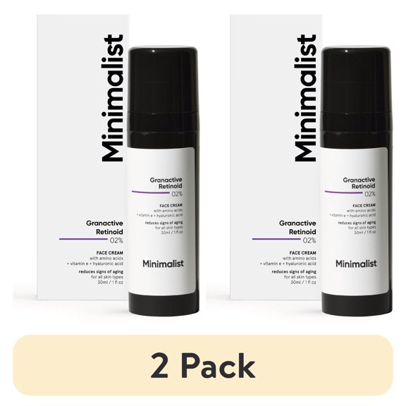 (2 pack) Minimalist 2% Retinoid Anti Ageing Night Cream for Wrinkles & Fine Lines | With Retinol Derivative For Sensitive Skin, 30 ml