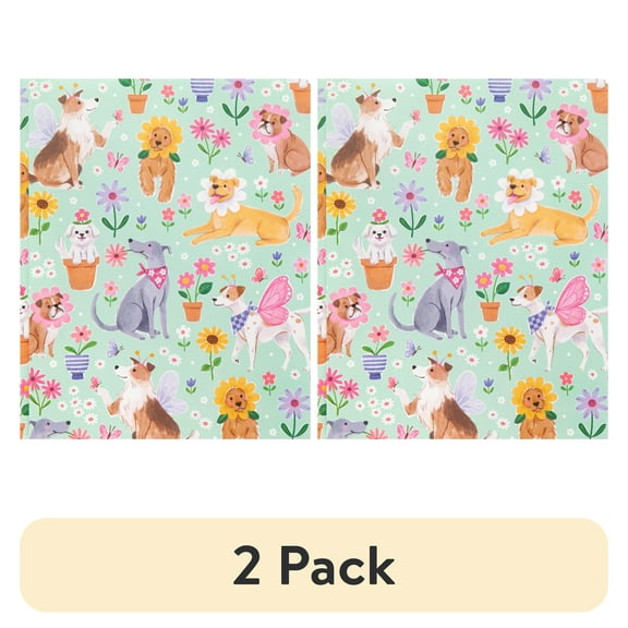 (2 pack) Mintgreen Poly Portfolio - Dogs and Flowers