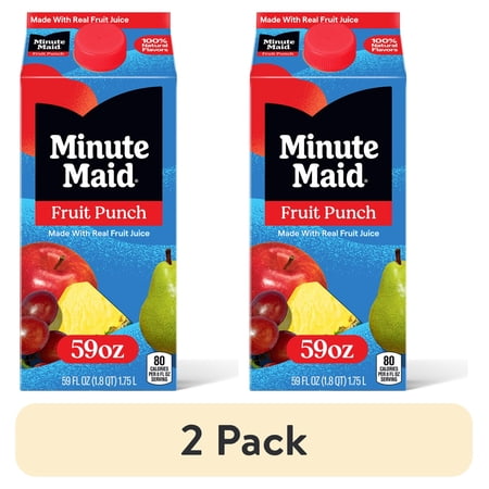(2 pack) Minute Maid Fruit Punch Juice Drink Carton, 59 fl oz