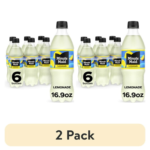 (2 pack) Minute Maid Lemonade Bottles, 16.9 fl oz, 6 Pack