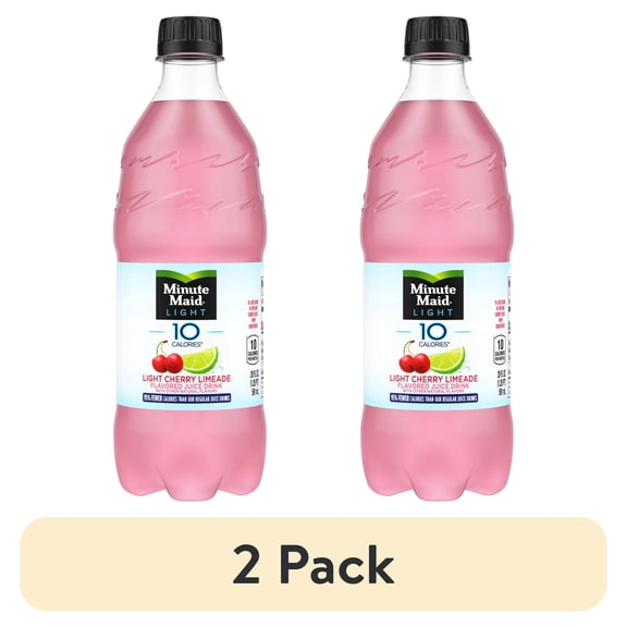(2 pack) Minute Maid Light Cherry Limeade Bottle, 20 fl oz