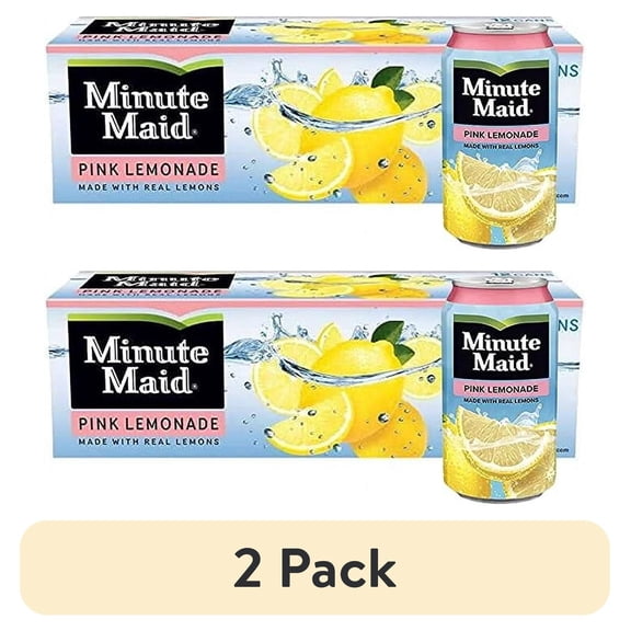 (2 pack) Minute Maid Pink Lemonade Cans, 12 Ounces Bundled by Louisiana Pantry (12 Pack)