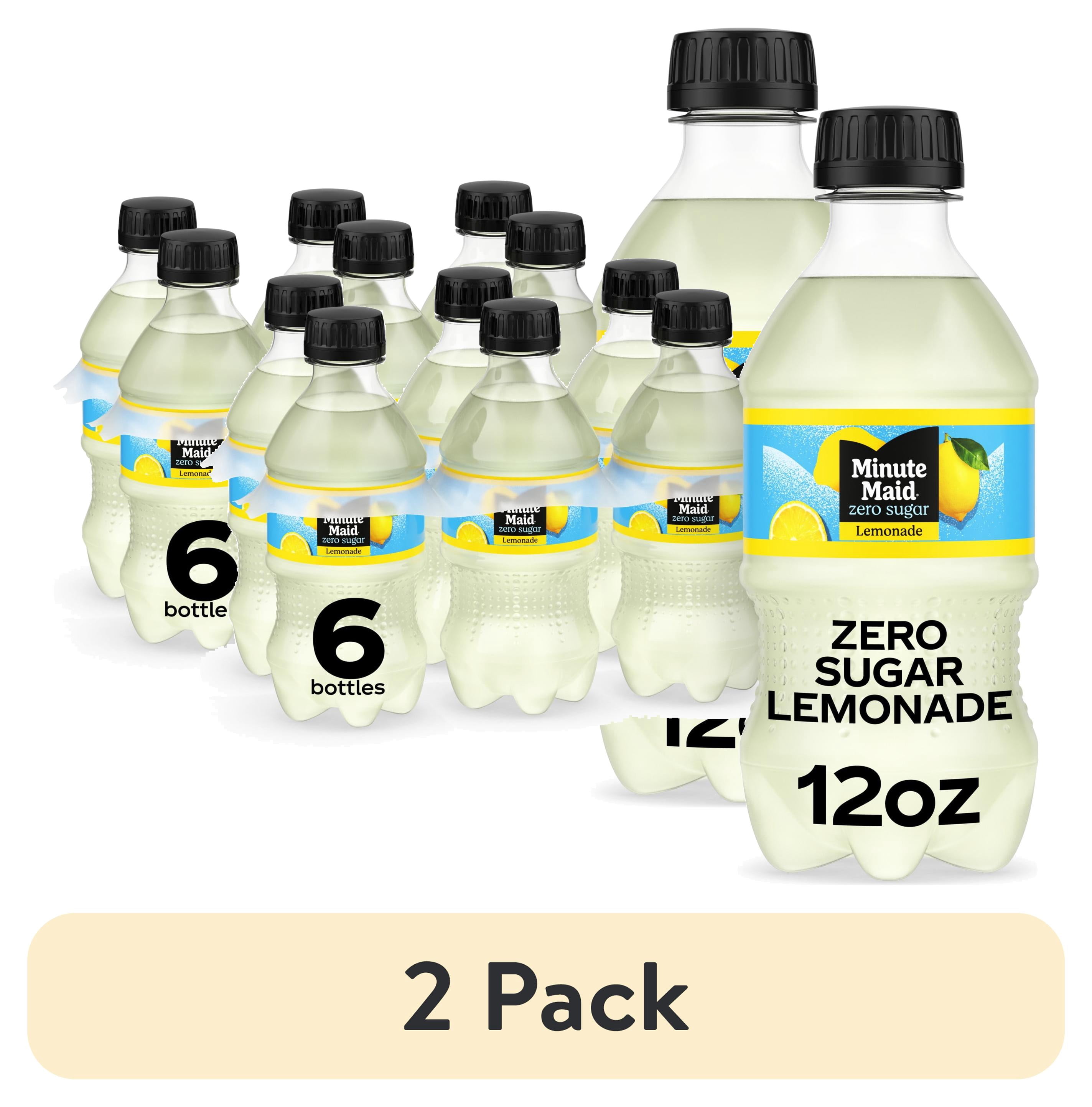 (2 pack) Minute Maid Zero Sugar Lemonade Bottles, 12 fl oz, 6 Pack