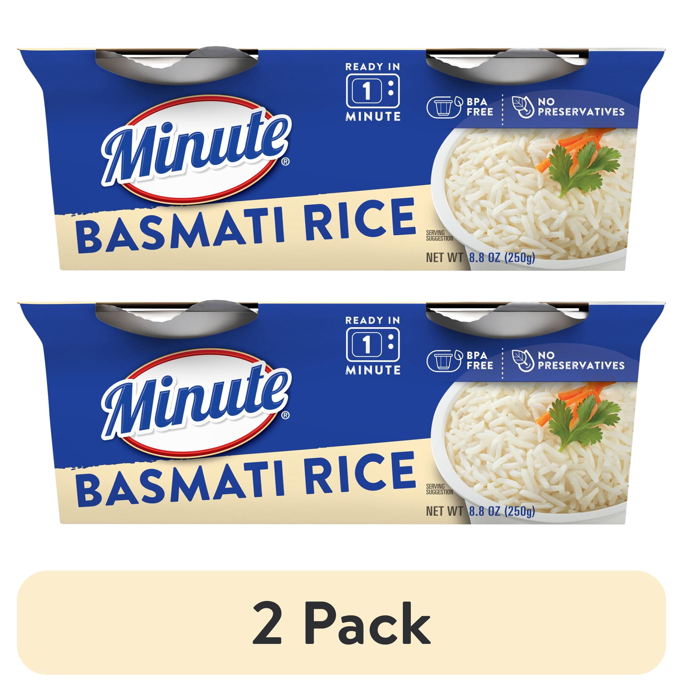 (2 pack) Minute Ready-to-Eat Basmati Rice, Microwaveable Rice Cups, 4.4 oz, 2 Count