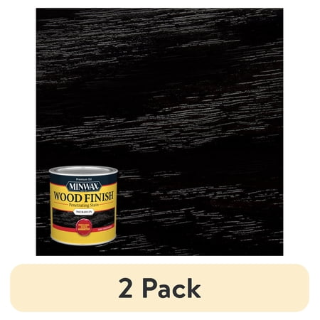 (2 pack) Minwax Wood Finish, True Black, 1/2 Pint