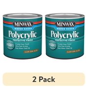(2 pack) Minwax 244444444 Polycrylic Protective Finish, Clear Gloss, Clear, 1/2 Pint, (1 Piece, 1 Pack)