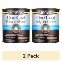 (2 pack) Minwax 356150000 One Coat Polyurethane, Semi-Gloss, Clear, 1 Quart, (1 Piece, 1 Pack)