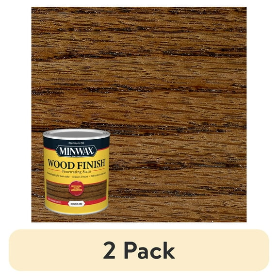 (2 pack) Minwax 700194444 Wood Finish Stain, Mocha, 1 Quart, (1 Piece, 1 Pack)