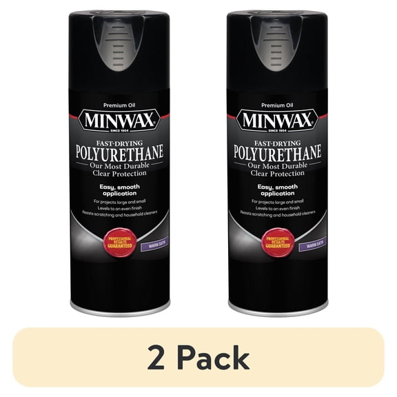 (2 pack) Minwax Fast Drying Polyurethane Aerosol Clear Satin 11.5-Oz