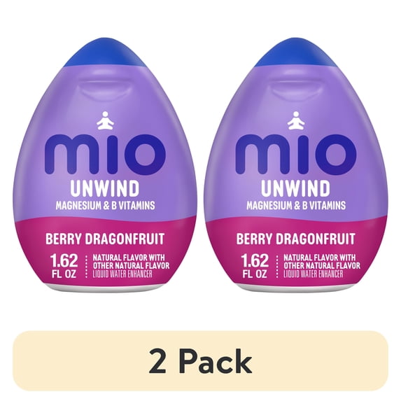 (2 pack) Mio Unwind Berry Dragonfruit Liquid Water Enhancer with Magnesium & B Vitamins, 1.62 fl oz Bottle