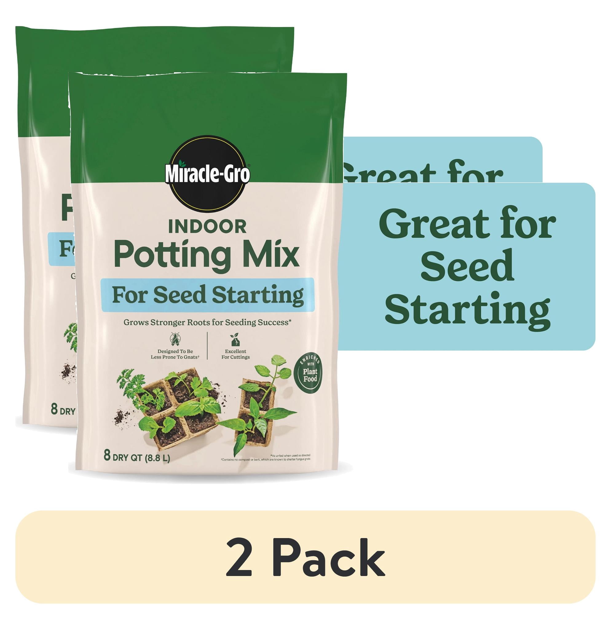 (2 pack) Miracle-Gro Indoor Potting Mix for Seed Starting, Excellent for Cuttings, 8 qt.