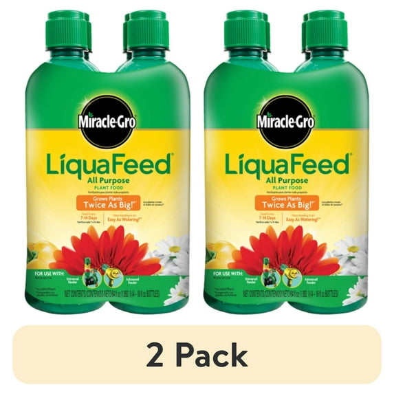 (2 pack) Miracle Gro Liquafeed All Purpose Plant Food Fertilizer, 4 Pack