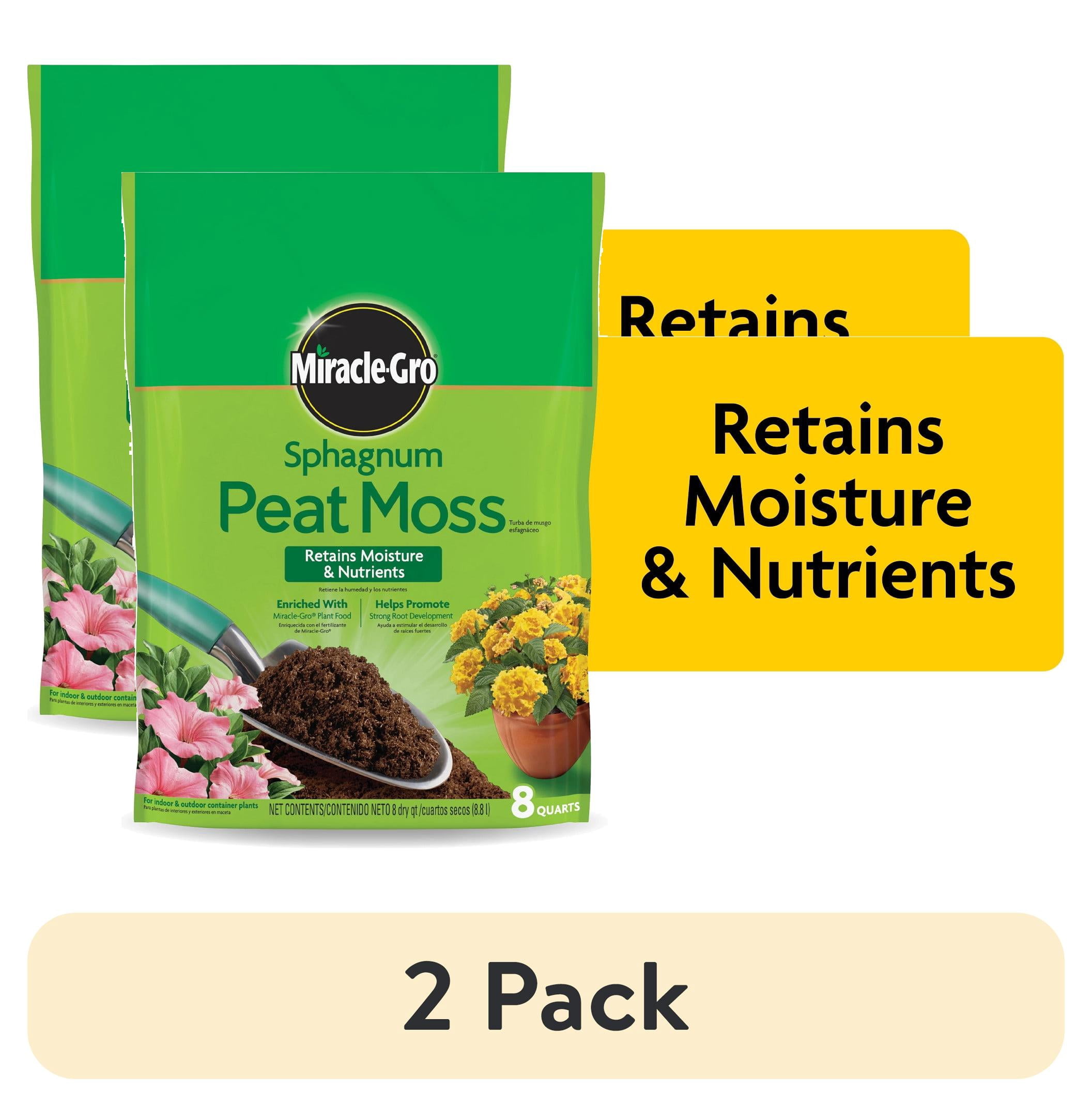 Miracle-Gro Sphagnum Peat Moss, 8 Qt., Potting Soil Mix for Garden