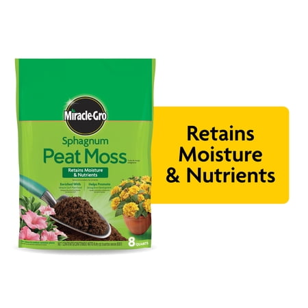 (2 pack) Miracle-Gro Sphagnum Peat Moss, 8 qt., For Containers and In-Ground