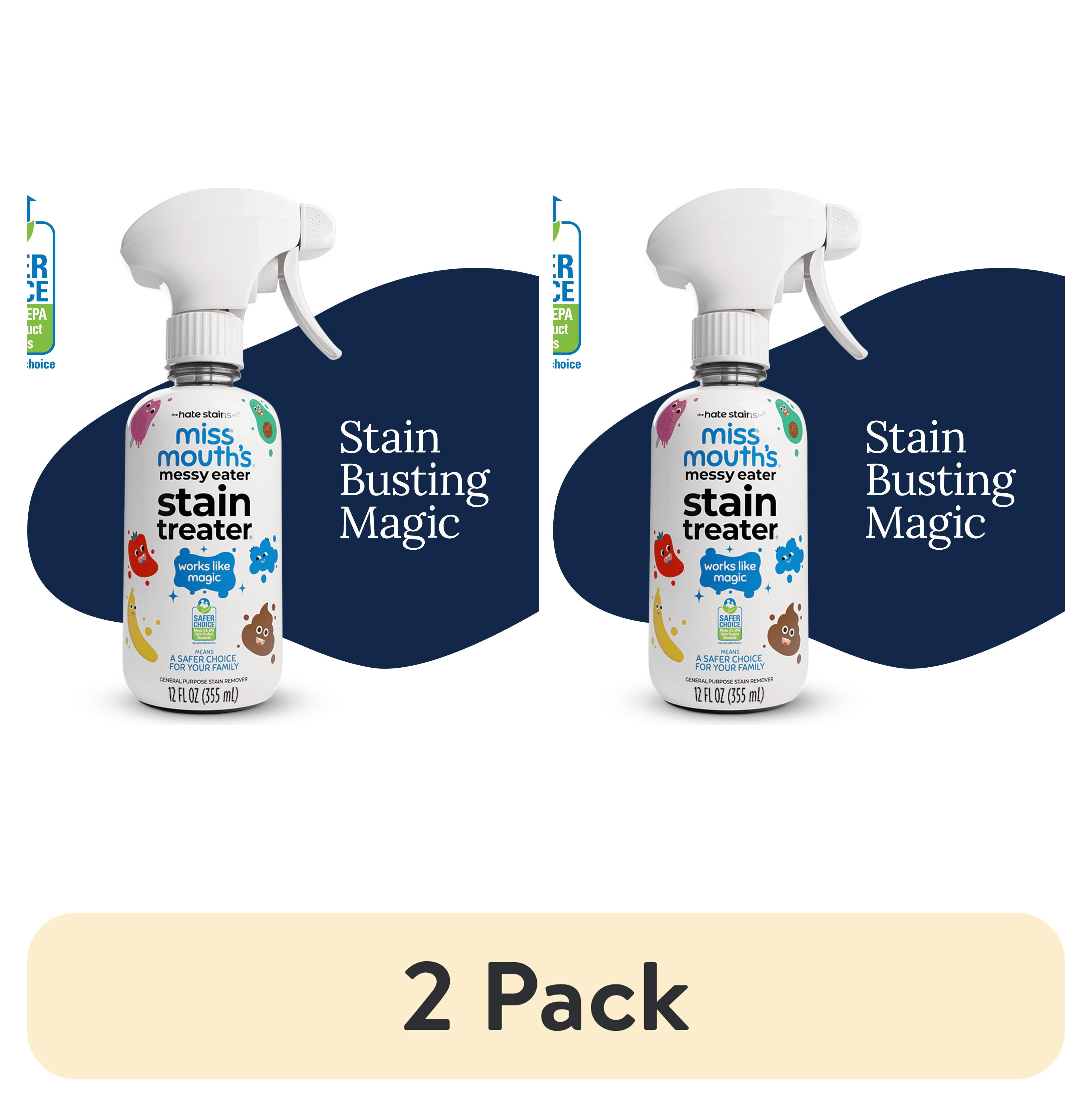 (2 pack) Miss Mouth's Messy Eater Stain Treater Spray for Baby & Kids, 12 fl oz, Newborn & Baby Essentials, Stain Remover for Food, Grease, Coffee & More, Gentle on Laundry, Fabric & Underwear