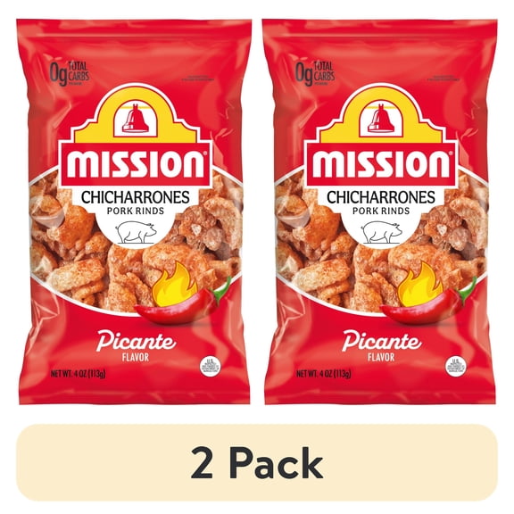 (2 pack) Mission Chicharrones Picante Flavor, 4 Ounce Bag
