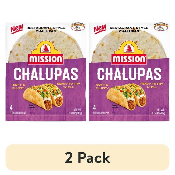 (2 pack) Mission Flour Chalupas, 4 Count