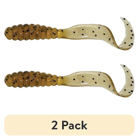 (2 pack) Mister Twister Meany 3" Soft Plastic Curly Tail Fishing Lures for All Freshwater Fish, 3-Count