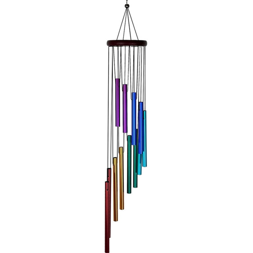 2 pack Mixed Color Outdoor Wind Chimes, 12 Aluminum Tubes & Hook, Decor for Home, Patio, Garden ,Patio Balcony and Decor