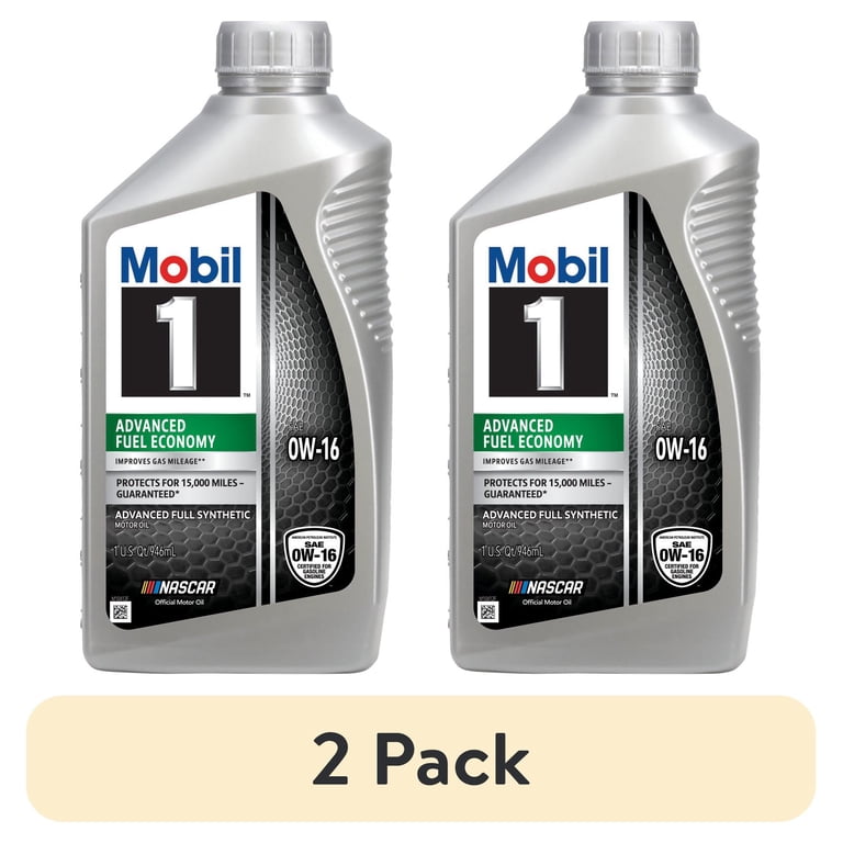 2 pack) Mobil 1 Advanced Fuel Economy Full Synthetic Motor Oil 0W
