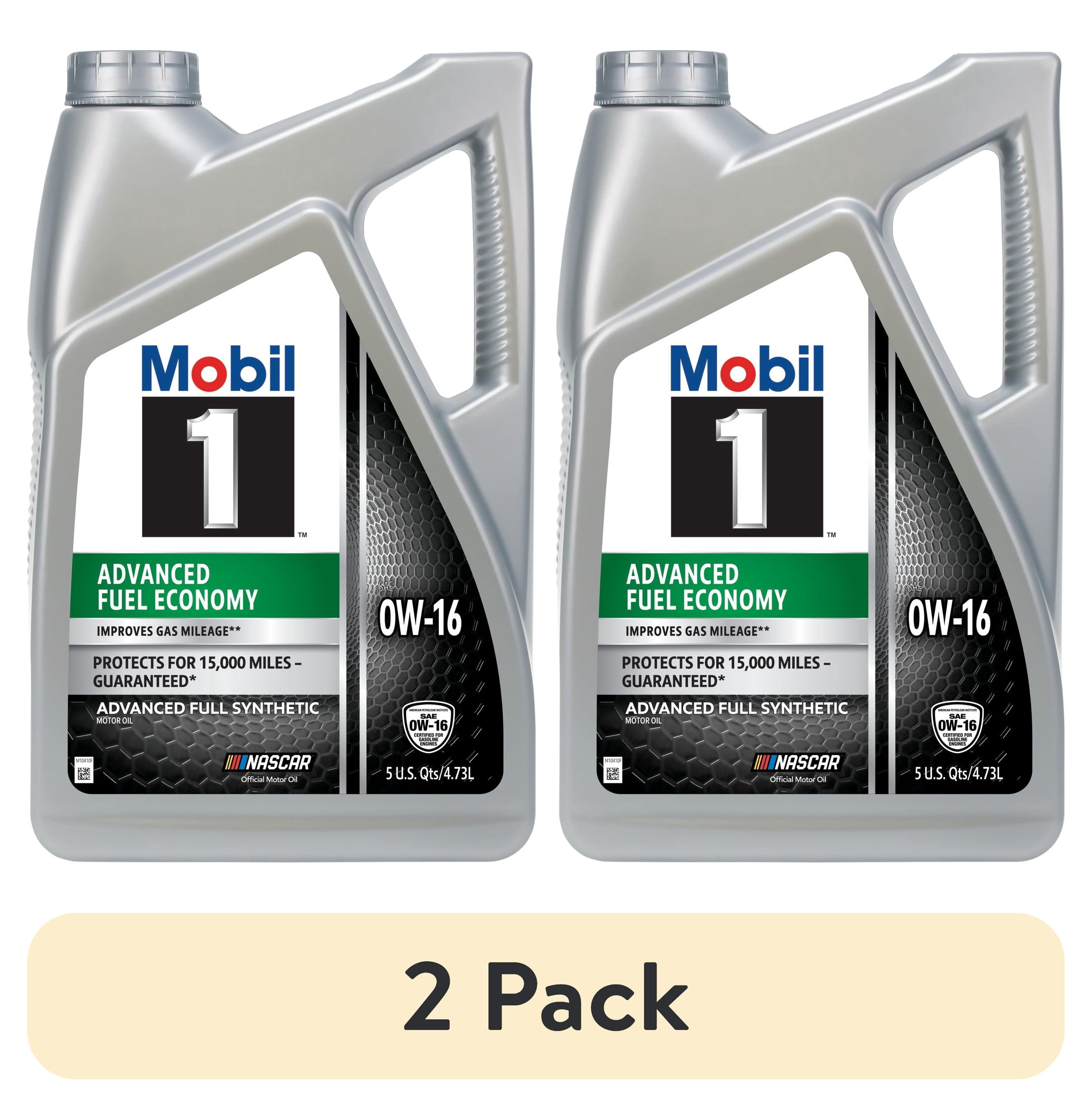 (2 pack) Mobil 1 Advanced Fuel Economy Full Synthetic Motor Oil 0W-16, 5 Quart